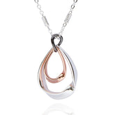349246 MIXED METAL ETERNAL TEARDROPS NECKLACE